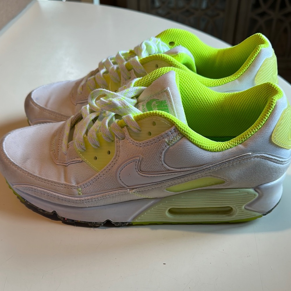 Nike Air Max White and Lime Sneakers